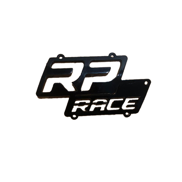 RP RACE EMBLEMA ALUMINIO NEGRA PARA SILENCIADOR 