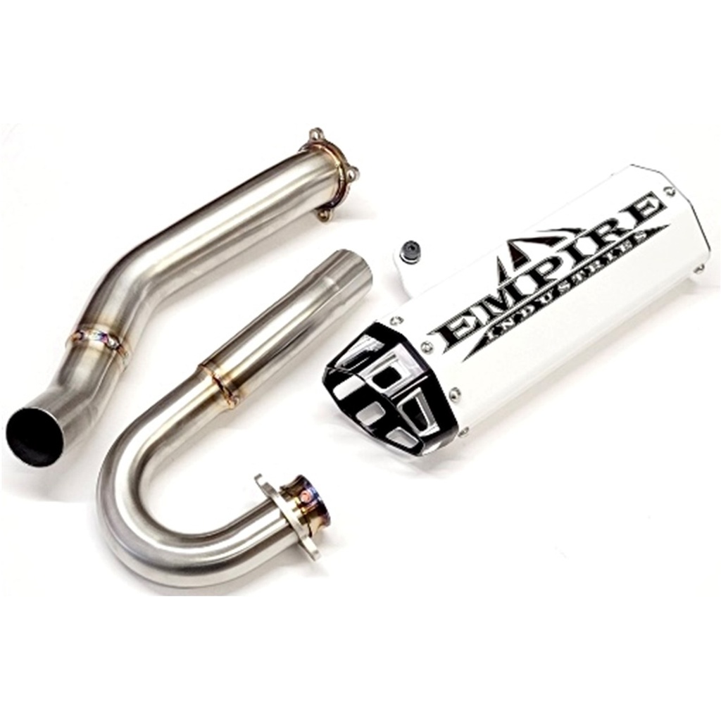 EMPIRE ESCAPE COMPLETO SHORTY 8" YFZ 450R WHITE CAN / BLACK TIP G2